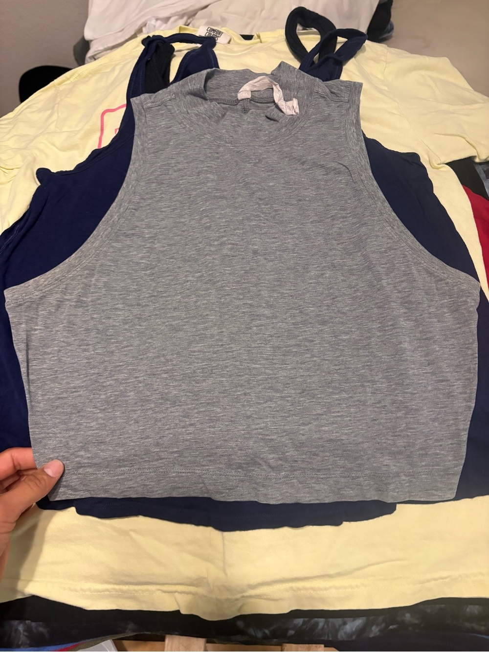 lululemon athletica Heather Gray Sleeveless Crop Top